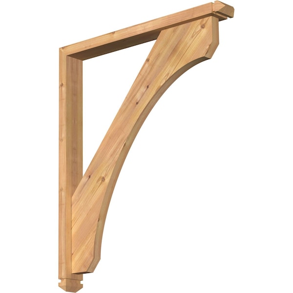 Ekena Millwork Legacy Arts and Crafts Smooth Bracket w/ Offset Brace, Western Red Cedar, 3 1/2"W x 30"D x 36"H BKT0402X30X36LEC03SWR - main